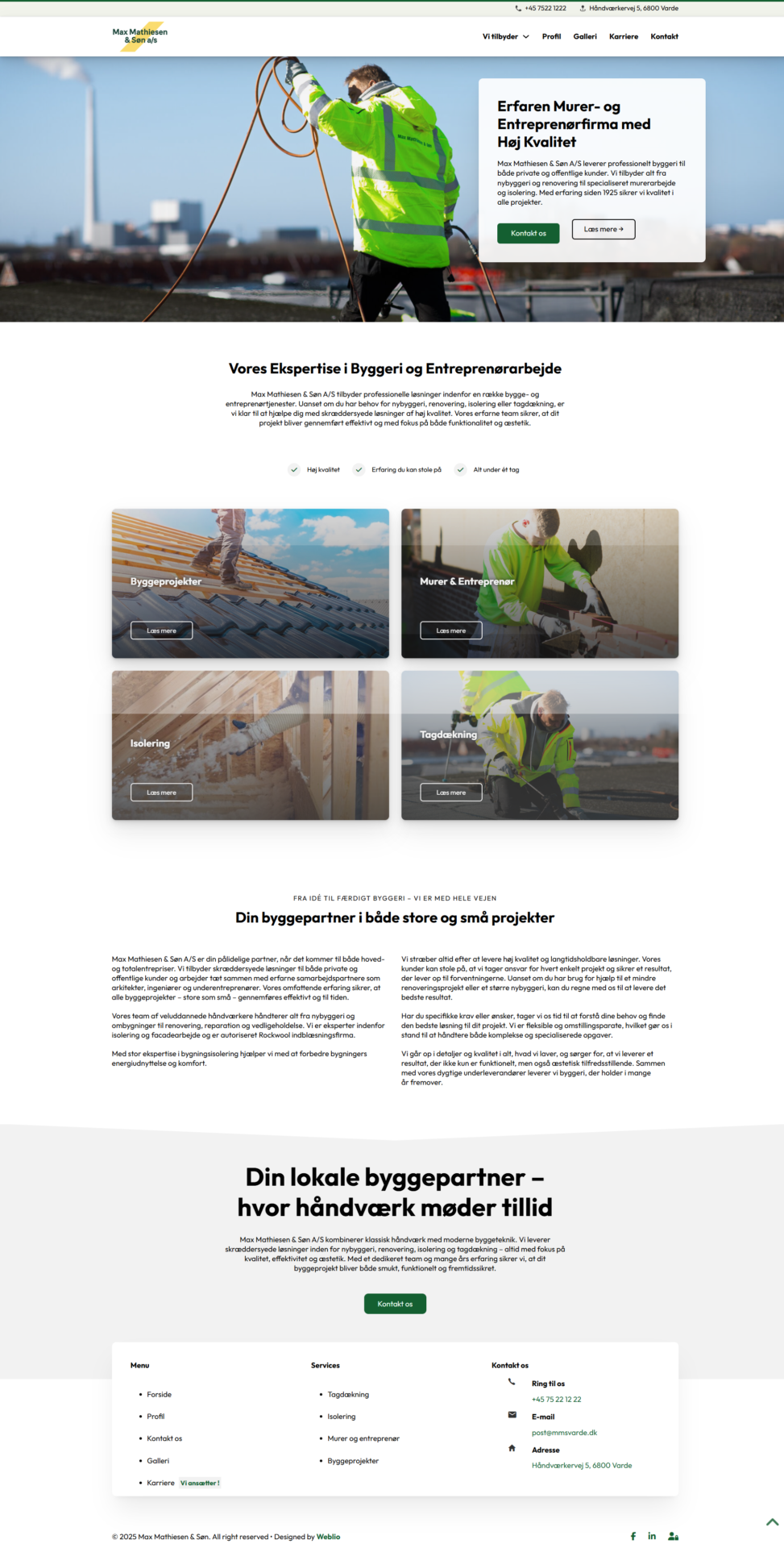 Billede af kundens hjemmeside